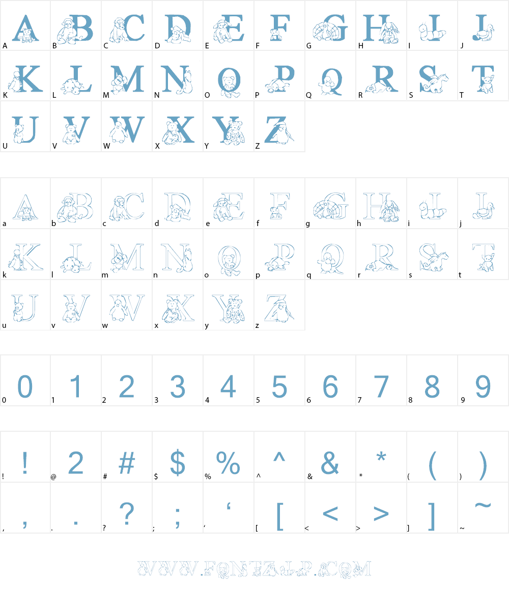 LMS Ty Babies Font Character